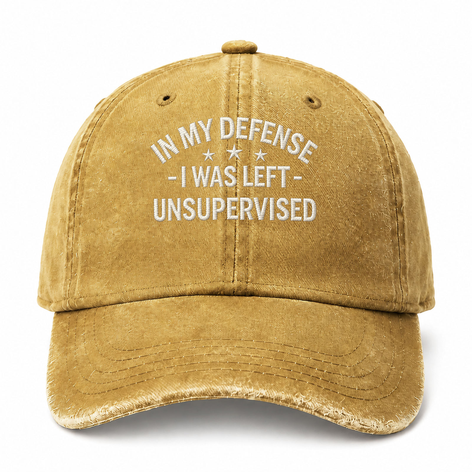 In My Defense I Was Left Unsupervised Funny Embroidered hat